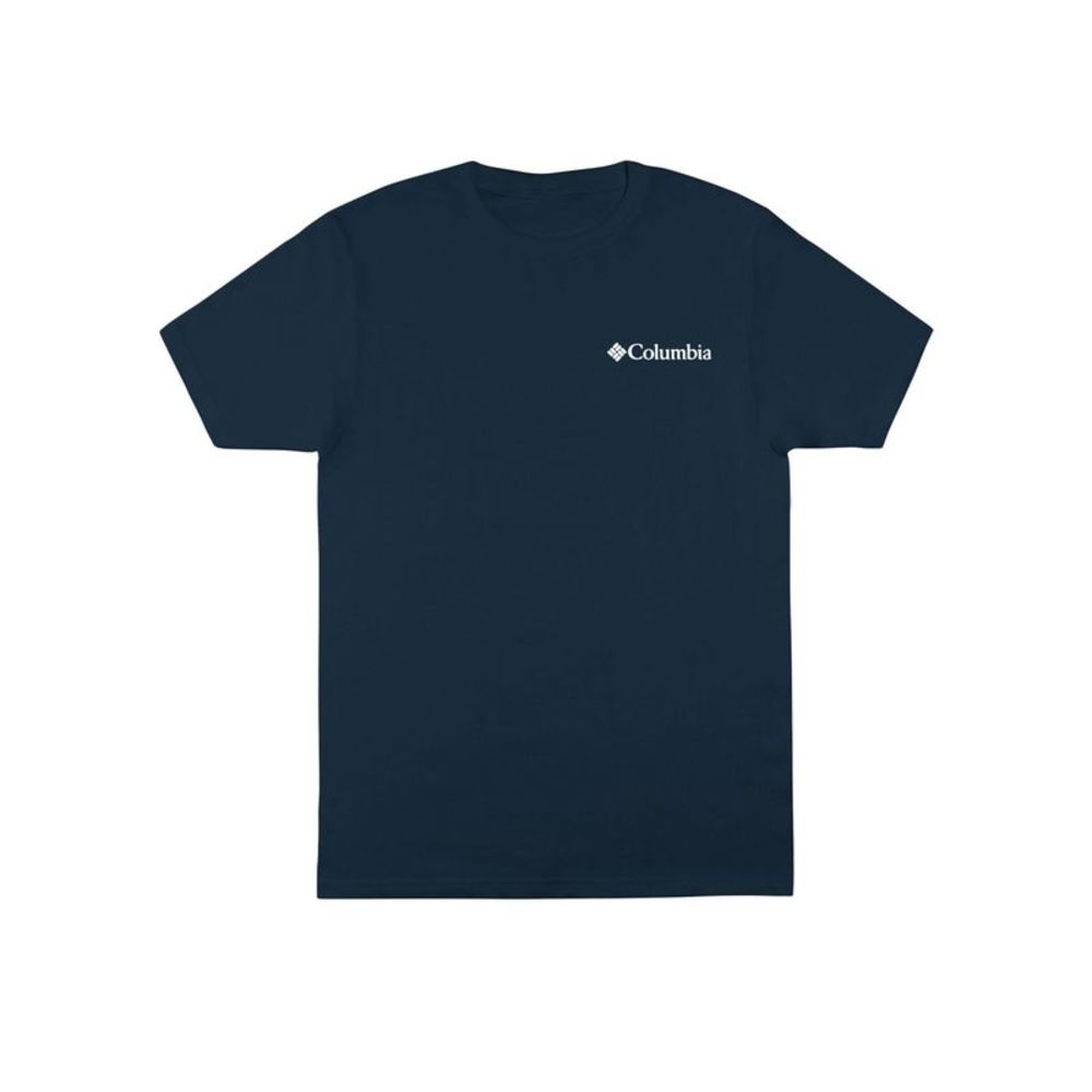 COLUMBIA SPORTSWEAR CO. Mens Smiley Navy Logo Graphic T-Shirt M